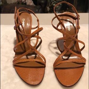 Bebe heels - copper color size 8  - strappy 3 inch heels